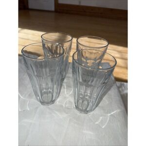 Vintage Palaks  5 3/4" Highball clear Glasses, Picardie style Set Of 4